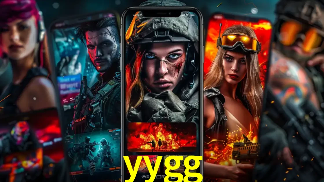 Montagem de telas de celular mostrando diversos personagens, masculinos e femininos, de um jogo de tiro, ilustrando a diversidade de equipes de e-sports para apostar no yygg.